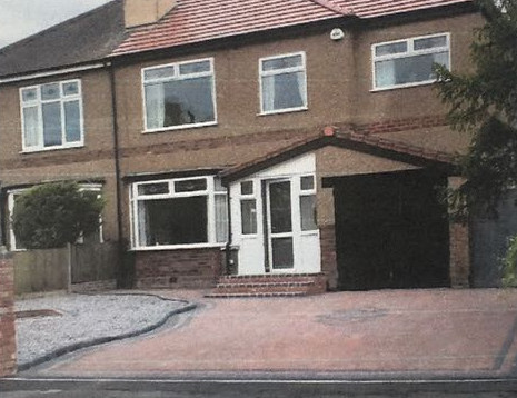 Block paved driveway to a semi detached house